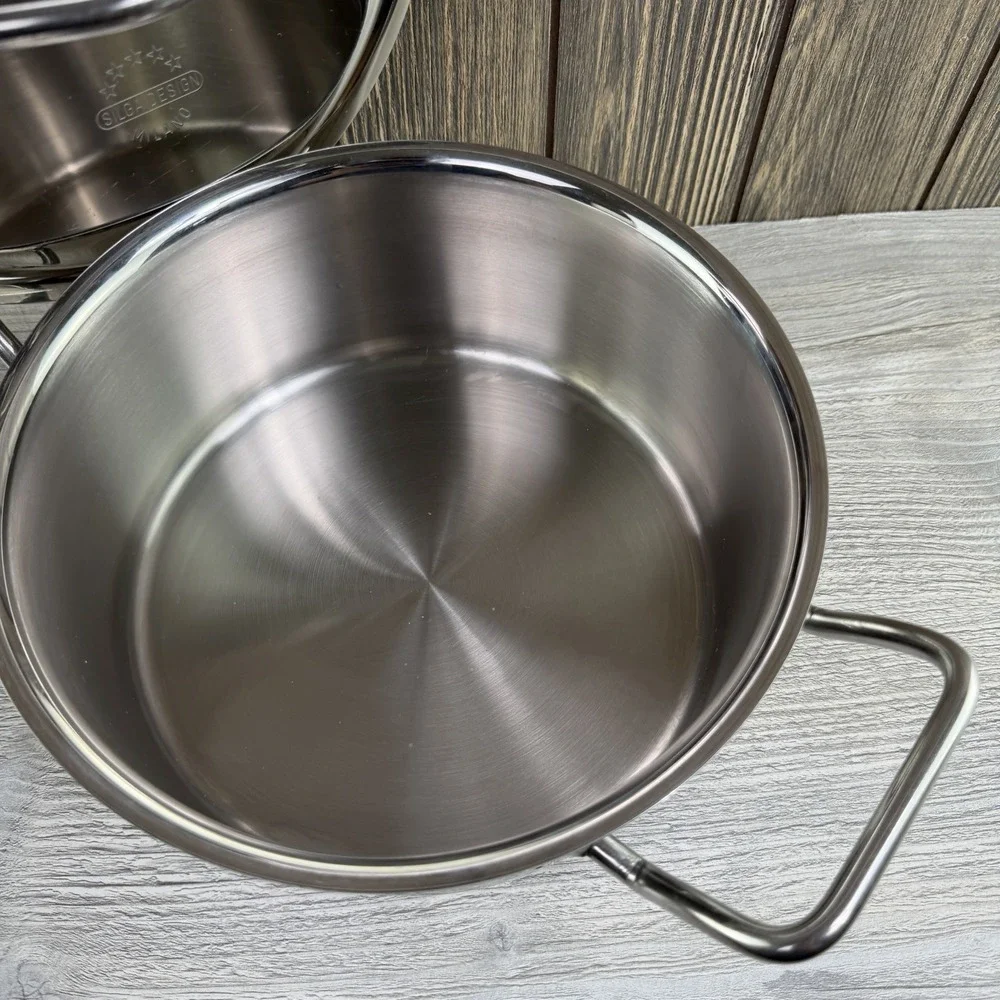 Silga Teknika 3 Qt 24cm Stainless Steel Stock Pot Lid 18/10 Made Italy